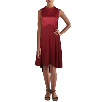 Женское платье Ted Baker Kandal красного цвета с имитацией шеи, без рукавов, приталенное и расклешенное 0 BHFO 3152
