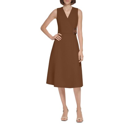 Женское коричневое платье А-силуэта Calvin Klein, предназначенное для работы, 4 BHFO 7551