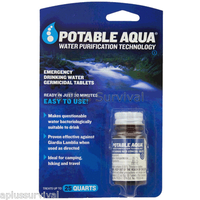 250 Potable Aqua Emergency Military Water Iodine Purification Pills Tablets