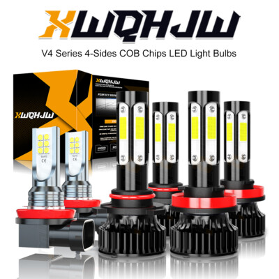 For 2013-2014 2015 Honda Accord Combo LED Headlight+Fog Lights 6*Bulbs Kit 6000K