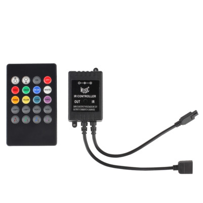 Music Remote Controller for RGB LED Strip Light 20keys Sound Activated IR Dimmer