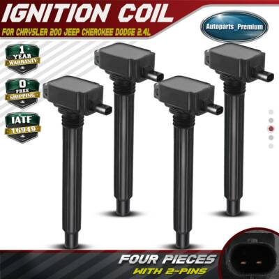 4x Ignition Coils for Chrysler 200 15-17 Dodge Dart Jeep Cherokee Compass 2.4L