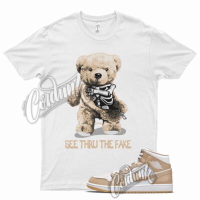 White THRU T Shirt for Air J1 1 Mid Hemp Gum Yellow 