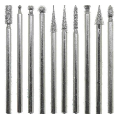 20pc Diamond Burr Drill Bit Set 120-150 Grit Rotary Tool Glass Stone Ceramic,New