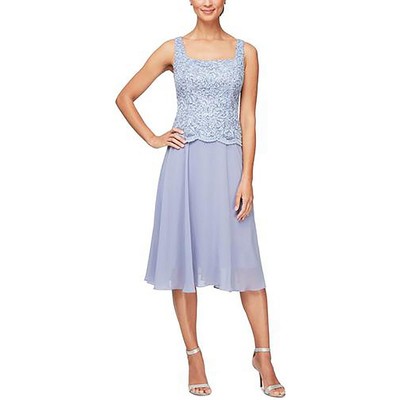 Женское фиолетовое приталенное платье-клеш длиной до колен Alex Evenings Petites 12P BHFO 4465