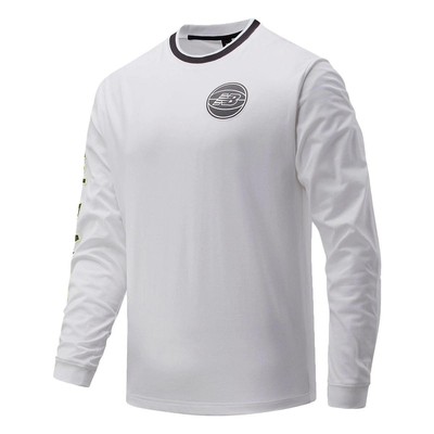 

Мужская белая спортивная футболка New Balance Sunrise LS Basketball, Белый, New Balance Sunrise LS Basketball T-Shirt