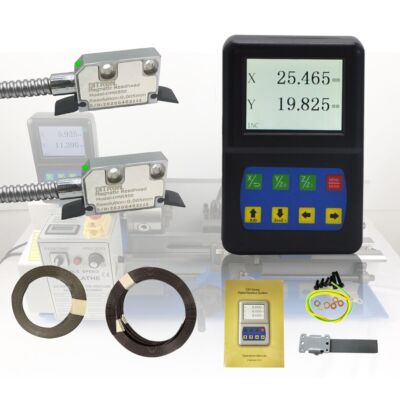 Small LCD 2 Axis DRO Lathe Display with Magnetic Encoder 2pcs Magnetic Tape 2M 
