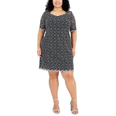 Связанная одежда Женское кружевное платье-сорочка с вырезом сердечком плюс BHFO 5475