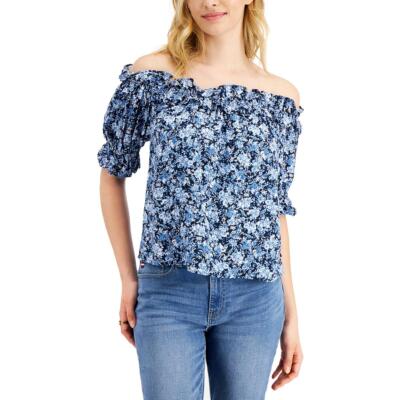 Женская блузка с открытыми плечами и цветочным принтом Tommy Hilfiger BHFO 0588