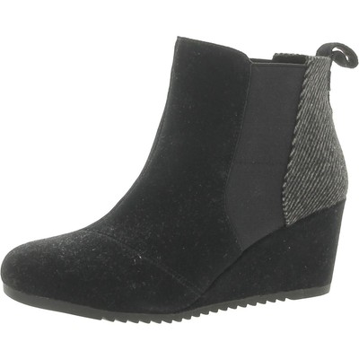 Женские ботинки на танкетке Toms Womens Emery Cozy из черной кожи на танкетке 8 средних размеров (B,M) BHFO 9044