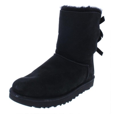 Ugg Womens Bailey Bow II Черные замшевые зимние ботинки Shoes 8 Medium (B,M) BHFO 0125