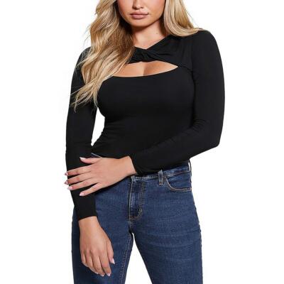 Женская верхняя рубашка-пуловер Guess с длинным рукавом и витым вырезом BHFO 0945