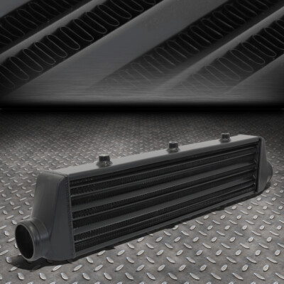 ПОЛНОСТЬЮ АЛЮМИНИЕВЫЙ ИНТЕРКУЛЕР TURBO 27.25x7x2.75 С ТРУБКОЙ И РЕБРАМИ FMIC ДЛЯ ПЕРЕДНЕГО МОНТАЖА, ЧЕРНЫЙ