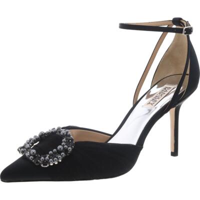 Женские туфли-лодочки Badgley Mischka Nisha из черного атласа, размер 9,5 (B,M), BHFO 5695