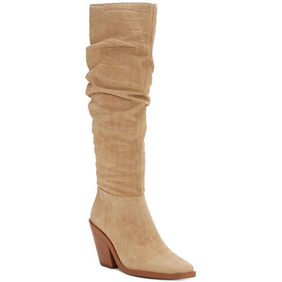 

Vince Camuto Женские сапоги до колена Almber цвета слоновой кости Обувь 8 Средний (B,M) BHFO 0720, Tortilla suede crocodile