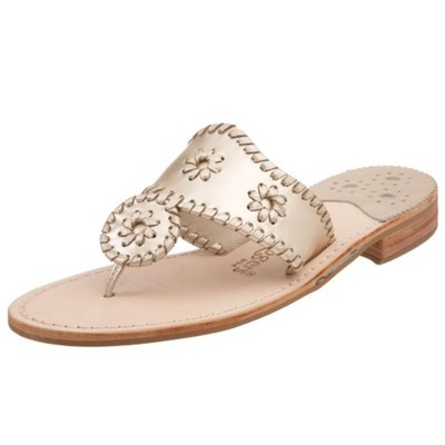 

Женские сандалии Jack Rogers Hamptons Gold Thong Sandals, размер 6,5, средний (B,M) BHFO 0698, Platinum, Hamptons