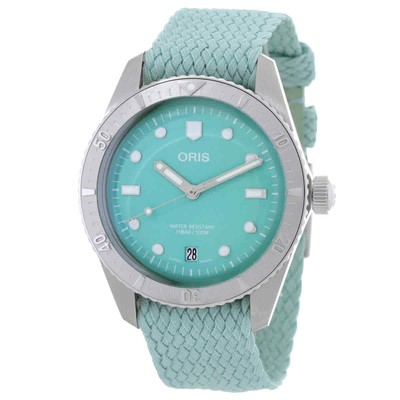 Pre-owned Oris Divers Sixty-five Automatic Green Dial Ladies Watch 01 733 7771