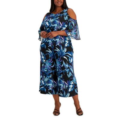

Синий женский комбинезон широкого кроя с принтом Connected Apparel Plus, 24 Вт BHFO 3299, Teal