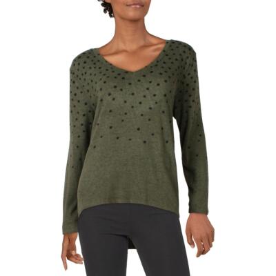

B Collection by Bobeau Женская рубашка-туника с принтом и V-образным вырезом BHFO 9317, Olive faded dot