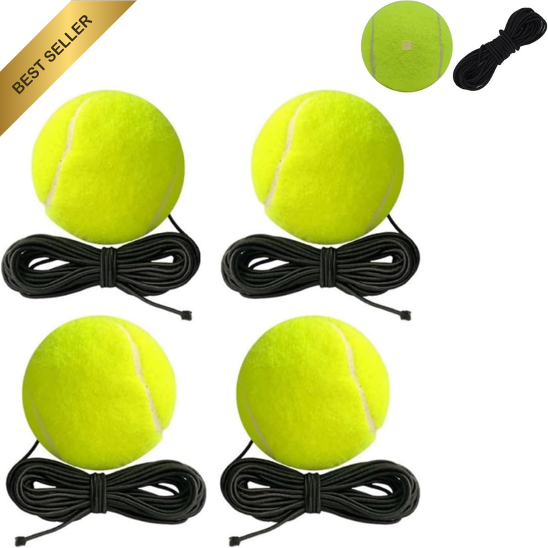 Tennis Trainer with String 4 Pcs, Training Ball and Replacement Ball, Accessorie