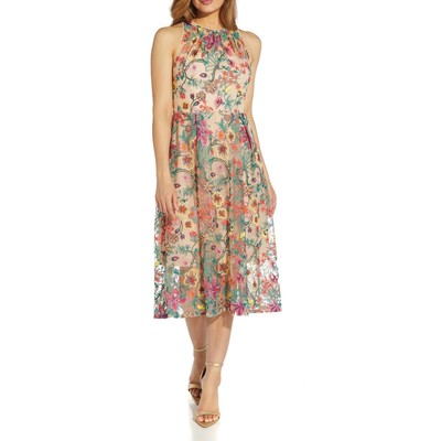 

Женское вечернее платье миди Adrianna Papell BHFO 0112, Bridal rose multi