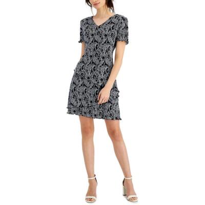 

Женское мини-платье-футляр из крепа Connected Apparel с развевающимися рукавами BHFO 5150, Navy