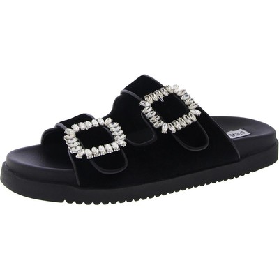 Женские босоножки Steve Madden Mystik Black Slide, размер 10, средний (B,M) BHFO 9464