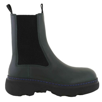 Pre-owned Burberry Creeper Leather Chelsea Boots Z-2p8d3 In Check Description