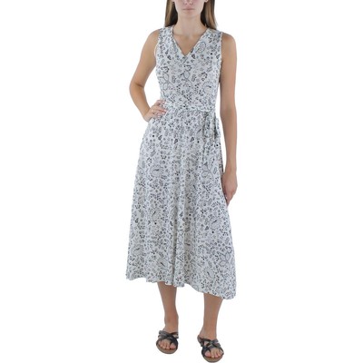 Женский белый дневной миди-сарафан Vince Camuto с V-образным вырезом XS BHFO 3649