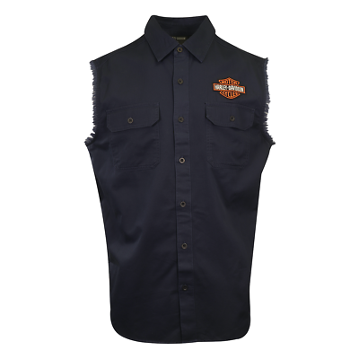 Harley davidson sleeveless store denim shirt