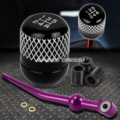 КОРОТКИЙ ПЕРЕКЛЮЧАТЕЛЬ ПЕРЕДАЧ ИЗ ФИОЛЕТОВОГО АЛЮМИНИЯ С ОДНИМ ИЗГИБОМ + ЧЕРНАЯ 5-СТУПЕНЧАТАЯ РУЧКА С СЕТКОЙ ДЛЯ EK/ EJ / EG