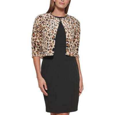 

Calvin Klein Женская накидка-болеро из искусственного меха с животным принтом BHFO 6342, Camel/black