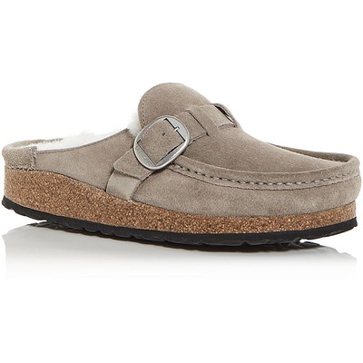 Женские серые замшевые мокасины-сабо без застежки Birkenstock на плоской подошве 38 BHFO 4355