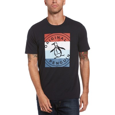 Мужская хлопковая футболка с логотипом Penguin By Munsingwear темно-синего цвета, футболка с логотипом M BHFO 4174