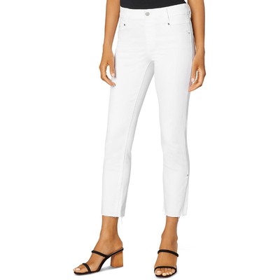 Укороченные джинсы-скинни Liverpool Womens Gia Glider из белого денима с потертостями на подоле 6 BHFO 9498