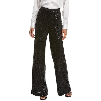 Ramy Brook Womens Black Sequined High Rise Solid Flared Pants 6 BHFO 6512