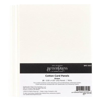 Spellbinders BetterPress Letterpress A2 Cotton Card Panels-Bisque 25/Sheets - BP