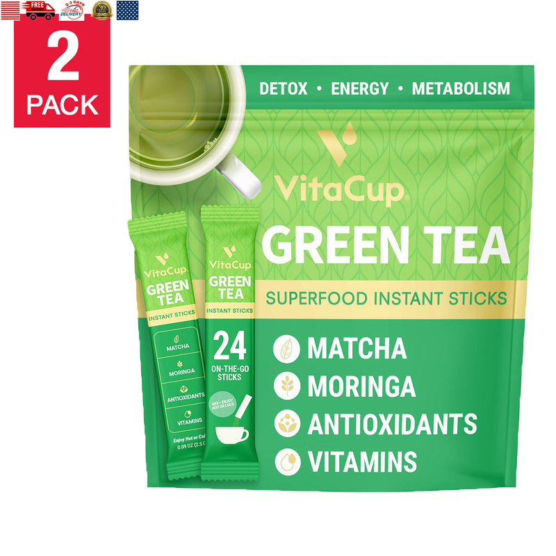 Instant Packets W/ Matcha, Enhance Energy & Detox, 2-pack