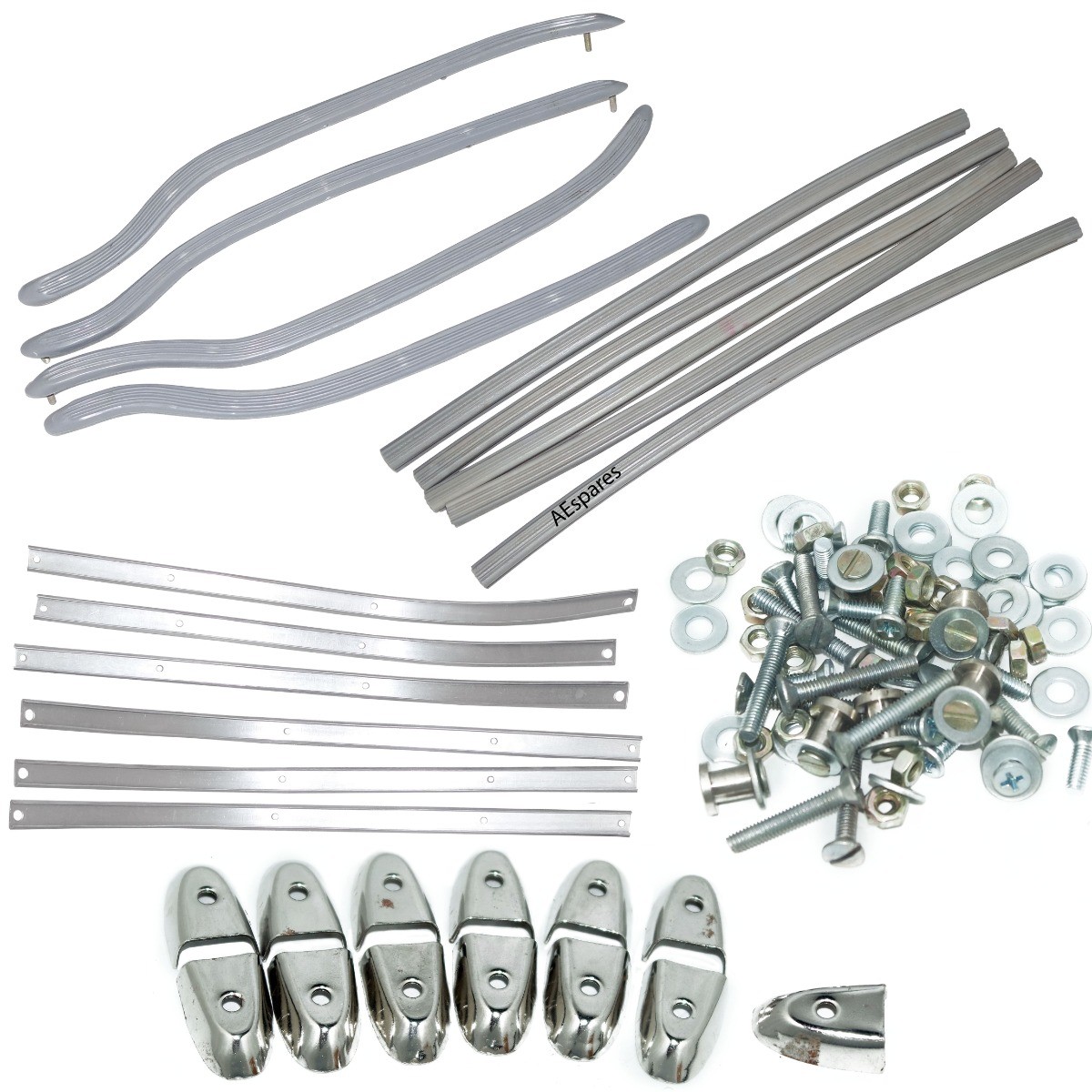 LAMBRETTA LI SERIES 1 & 2 GREY FLOOR RUNNER CHANNEL END CAP & FIXINGS Kit 