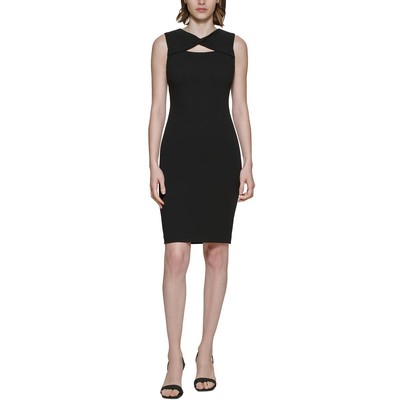 Женское черное платье-футляр Calvin Klein с вырезом для офиса и работы 4 BHFO 2654