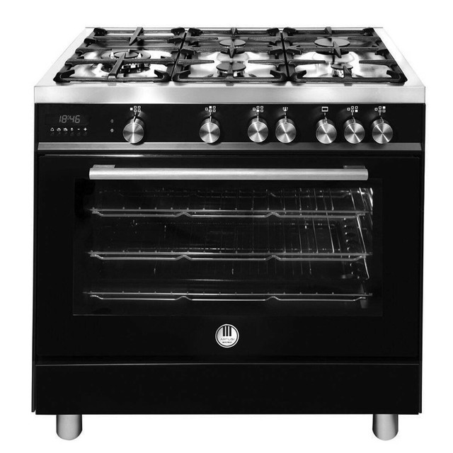 Artusi 90cm Freestanding Dual Fuel Oven/Stove (Black) Model AFG911B