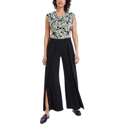 Anne Klein Womens Black Solid High Rise Palazzo Pants Trousers S BHFO 5275