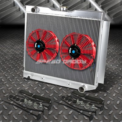 3-РЯДНЫЙ АЛЮМИНИЕВЫЙ РАДИАТОР + 2X 10-ВЕНТИЛЯТОРНЫХ ВЕНТИЛЯТОРА КРАСНОГО ЦВЕТА ДЛЯ ЗАМЕНЫ ЗАРЯДНОГО УСТРОЙСТВА 74-79/49-54 CHEVY V8