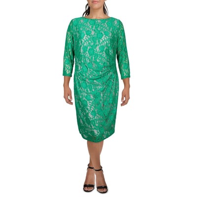 Женское кружевное платье-футляр Kasper Womens Laurissa зеленого цвета длиной до колен плюс 2X BHFO 6673