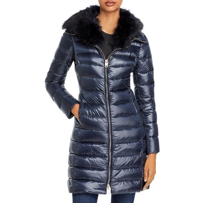 

Женская темно-синяя стеганая теплая длинная куртка-пуховик Herno Elisa  BHFO 8908, Navy, Elisa