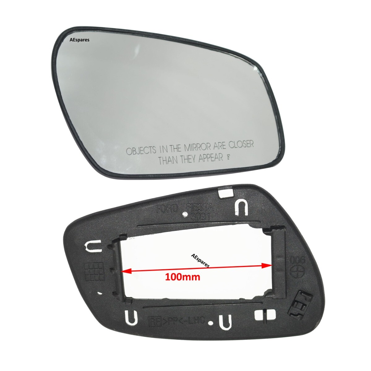 LH & RH ORVM Convex Wing Door Glass Mirror With Base Plate For Ford Fiesta 