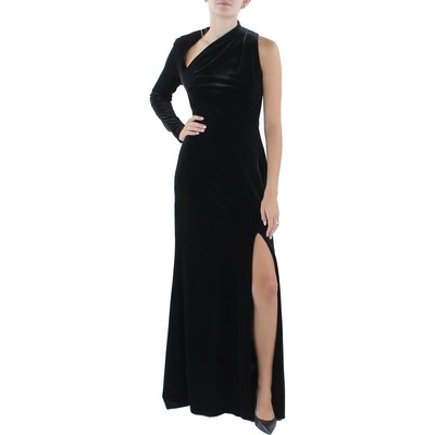 B&A by Betsy and Adam Womens Black One Shoulder Long Maxi Dress 8 BHFO 6483
