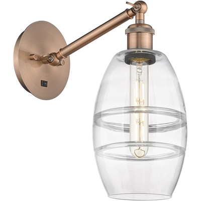 Innovations Lighting 317-1W-AC-G557-6CL Ballston Vaz Wall Sconce Antique Copper