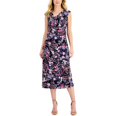 

Женское черное длинное свадебное платье макси со складками Connected Apparel  BHFO 2226, Navy