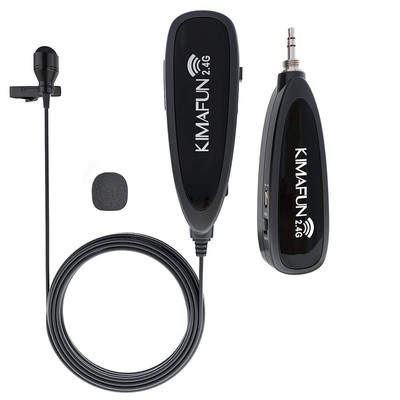 2.4G Wireless Lavalier Lapel Microphone Mic Clip w/ Voice Amplifier & Recording